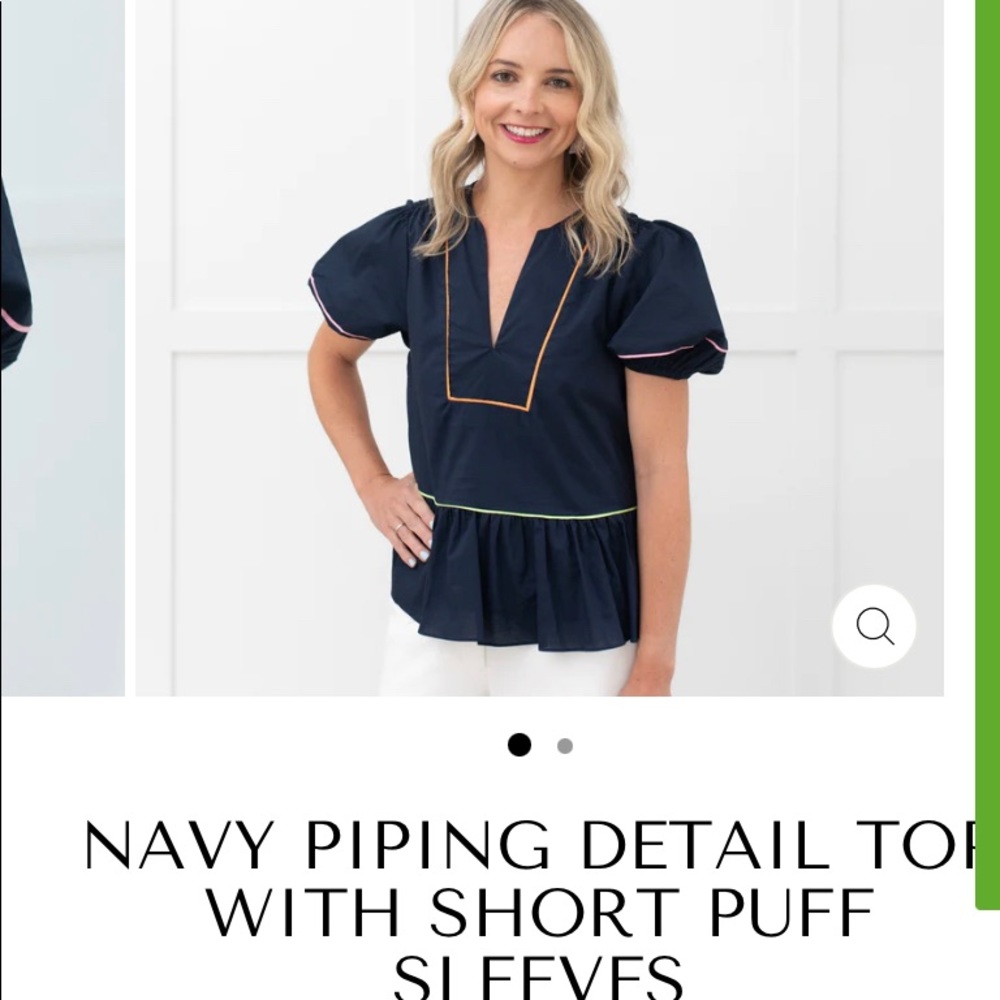 English Factory navy top with piping detail